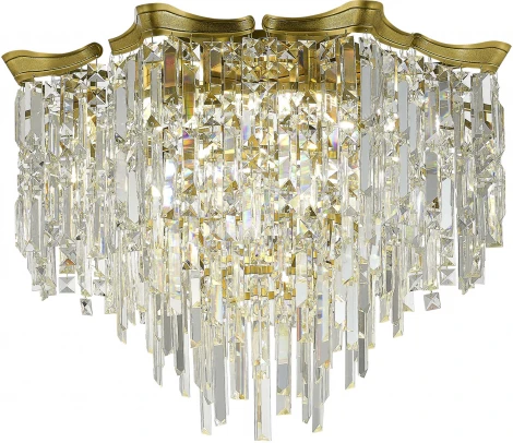 Потолочная люстра ST Luce Ofelia SL1659.302.07 Латунь/Прозрачный E14 7*60W (220V, хрусталь, подвески)