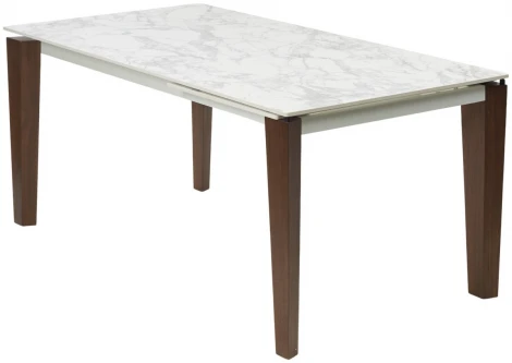 Стол ЭЗМИР (ESMIR) 160 цвет АРАБЕСКАТО (MATTE ARABESCATO SOLID CERAMIC) / ОРЕХ, ®DISAUR M-City 64389