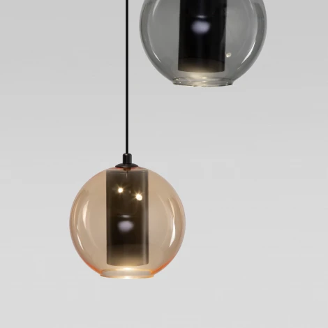 Подвесной светильник Eurosvet Cobble 50258/3 LED дымчатый/ бежевый/ шоколад (220V, на проводе, шарики)