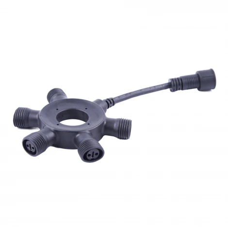 Соединитель для гирлянд серии F90RPO круговой 1 вход-5 выходов черный Uniel UTC-F90 Y6 BLACK