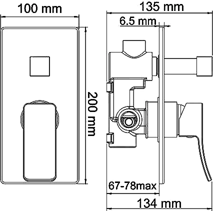 Смеситель Wasserkraft Exter 1641 С ВНУТРЕННЕЙ ЧАСТЬЮ, для ванны с душем