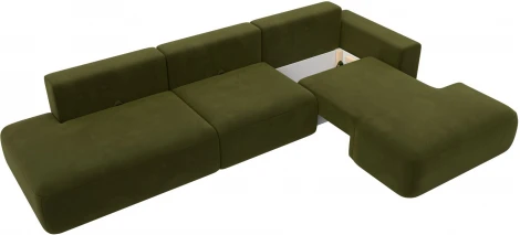 Диван угловой Лига-036 НПБ Модерн Лонг правый угол (Зеленый/Микровельвет) Лига Диванов арт.121419