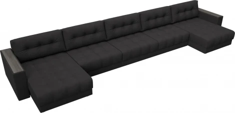 Диван П-образный с декором Лига-049 НПБ Мегалонг Лига Диванов (Замша) арт.128546