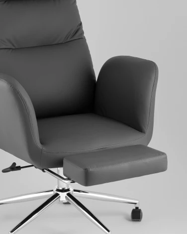 Кресло руководителя TopChairs Solid NC с оттоманкой серый УТ000041760