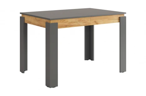 Стол обеденный раздвижной Гермес 2 Mebelson (ЛДСП/Графит,Дуб золотой) арт.KM-0209.3319