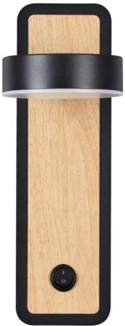 Настенный светильник Lumion Leland 5631/5WL черный, под дерево LED 5W 3000K 230Лм 220V (выключатель, круглые)