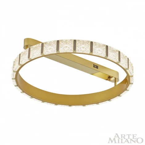 Потолочный светильник круглый Arte Milano Venezia 310183/D600 GD (регулировка яркости, LED, 220V, пульт управления, кольцо)