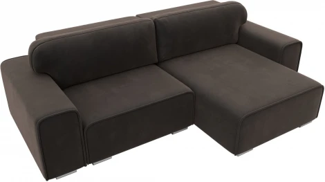 Диван угловой Лига-029 правый угол (Коричневый/Велюр) Лига Диванов арт.121927
