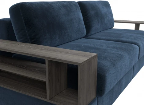 Диван прямой с 2 полками Лига-055 НПБ Лига Диванов (Велюр) арт.129061