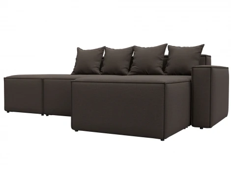 Диван угловой модульный Лига-063 угол правый (ДСП/Пластик/Рогожка/Коричневый) Лига Диванов 129784