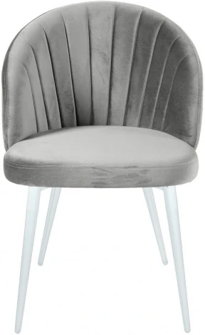 Стул Mont Blanc, бархат серый 02 / белый конус Top Concept арт.22048