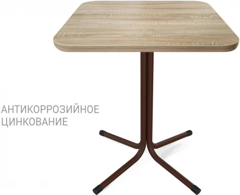 Стол Sheffilton SHT-TU7-1/60/60 ЛДСП корич.муар(цинк)/черный/дуб сонома