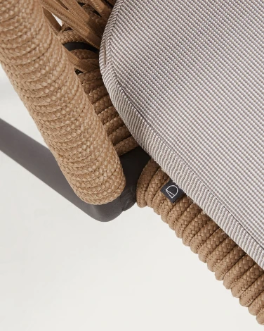Стул уличный La Forma (ex Julia Grup) Shann (Бежевый,Серый/ Веревка,Пена,Пенополиуретан,Сталь)