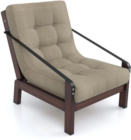 Кресло Arsko Локи орех темно-бежевая рогожка