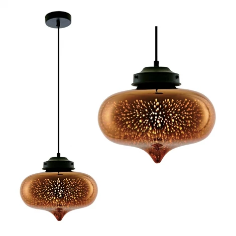 Подвесной светильник Fametto Galassie DLC-G444 E27 COPPER (220V, на проводе, шар)