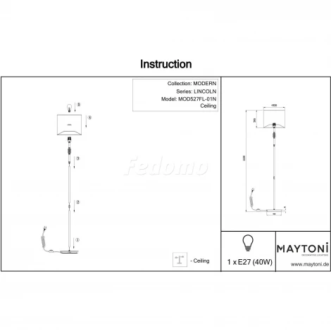 Торшер Maytoni Lincoln MOD527FL-01N
