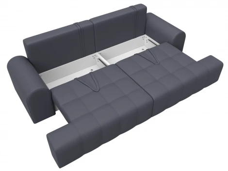 Диван прямой Лига-080 (ДСП/Пластик/Экокожа/Серый) Лига Диванов 131123