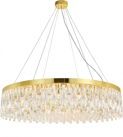 Подвесной светильник (12029/18P Gold) Indigo Anna V000496 (220V, хрусталь, на тросе, круглые)