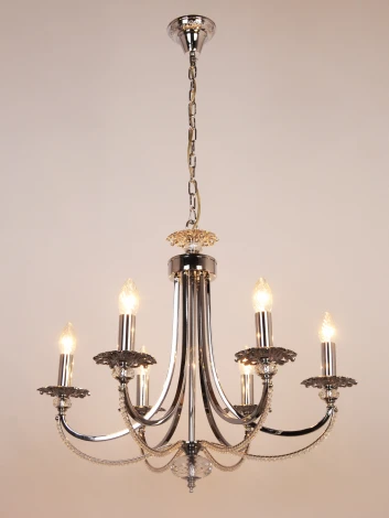 Подвесная люстра 3007/6 CHROME (220V, на цепи, свеча)