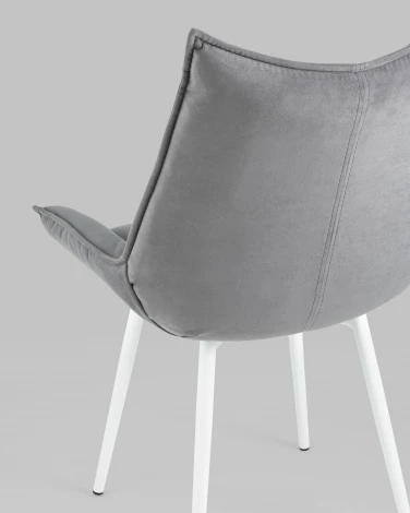 Стул Stool Group Осло велюр серый белые ножки УТ000035052