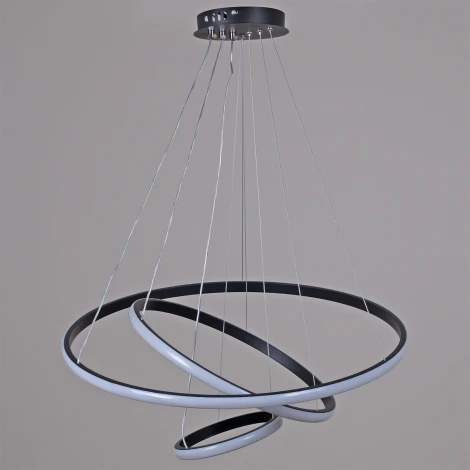 Подвесной светильник светодиодный с регулировкой цветовой температуры Reluce 99001-0.9-03 BK (220V, на тросе)