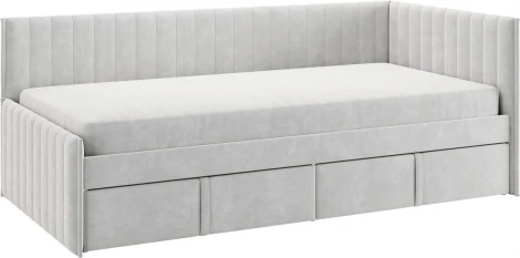 Кровать с ящиками Твикс (Тахта) 90х200 см Mebelson (ДСП/Серый) арт.171564,2173