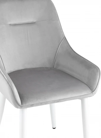 Стул Диана велюр серебристый ножки белые 4 шт Stool Group (арт.УТ000037411)