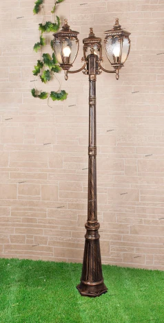 Наземный фонарь Elektrostandard Andromeda черное золото GLYF-8024F/3 (220V, под старину, IP44)