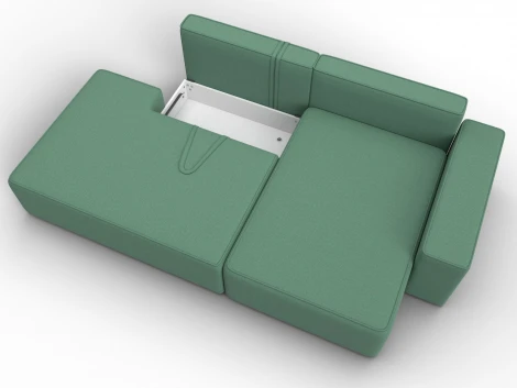 Диван угловой Лига-079 угол правый (ДСП/Пластик/Рогожка/Зеленый) Лига Диванов 129815