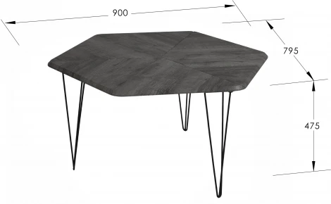 Стол журнальный BeautyStyle 23 орех гикори grey/черный Mebelik арт.009003