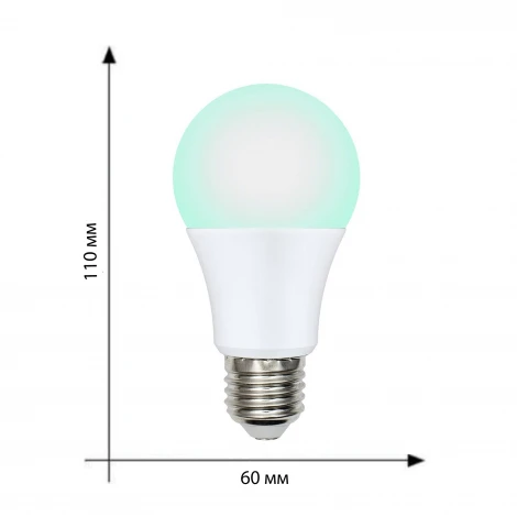 Лампочка светодиодная шар белая E27 9W Uniel LED-A60-9W/SCBG/E27/FR/DIM IP65 PLO65WH