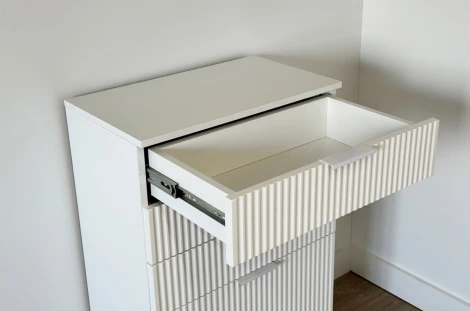 Зефир Комод Mebelson (ЛДСП,МДФ,Металл/Светлое дерево,Белый) арт.171919,3262