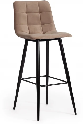 Стул барный CHILLY (mod.7095б) (Ткань,Металл /Бежевый,Черный)