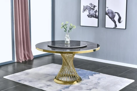 Стол обеденный IST-CASA Мелоди DT-018.1, 130х130х75 см, серый мрамор