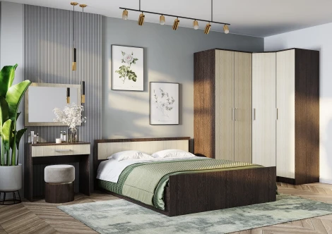 Кровать с реечным настилом Фиеста БТС LIGHT 160х200, венге Н001177