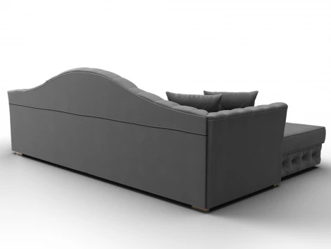 Диван угловой Артис левый угол (Брус,Рейка,Замша/Серый) Лига Диванов 128041L