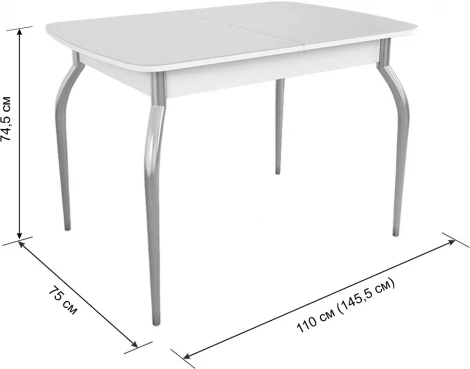 Стол обеденный раздвижной Танго, цвет белый/белый Mebelson (арт.KM-0215.1477)