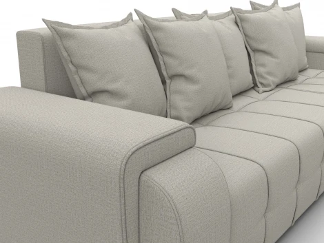 Диван угловой Лига-121 правый угол (ДСП,Брус,Рогожка/Бежевый) Лига Диванов 137340