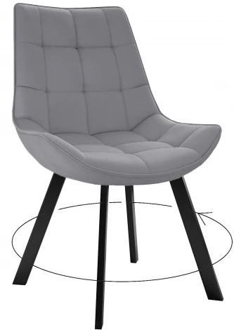 Стул DikLine 263 поворотный, B22 GREY, ножки черные