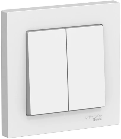Выключатель встраиваемый двухклавишный (белый) Systeme Electric AtlasDesign ATN000152