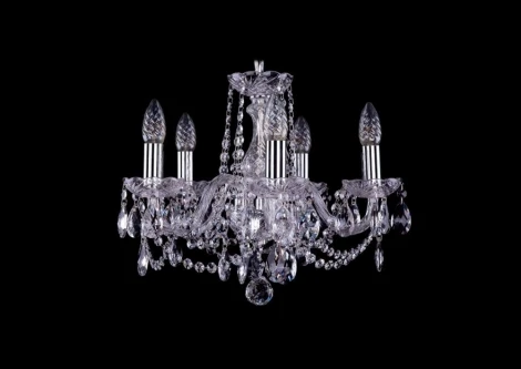 Подвесная люстра Bohemia 1402 1402/5/141/Ni (220V, хрусталь, на цепи, подсвечник, свеча)