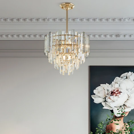 Потолочная люстра хрустальная на штанге Arte Milano Sorrento-4409 374409/6/300/400 GD (220V)