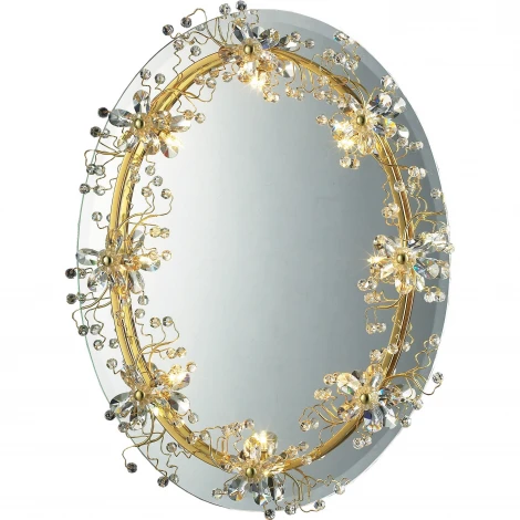 Зеркало с подсветкой N-Light 62325 06 2325 0381 08 gold+ white crystal Asfour
