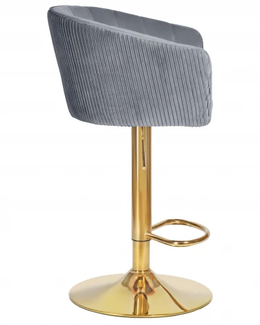 Стул барный DOBRIN DARCY GOLD (серый велюр (1922-19)) 5025_GoldBase-LM GOLD, цвет сиденья серый (1922-19), основания золото