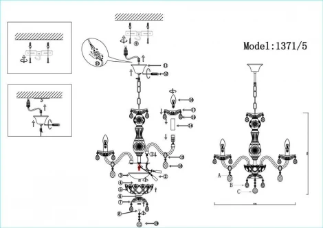 Подвесная люстра J-Light Catalina 1371/5
