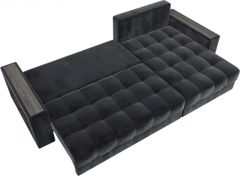 Диван угловой с декором и полкой Лига-050 НПБ Лига Диванов (Велюр) арт.128611