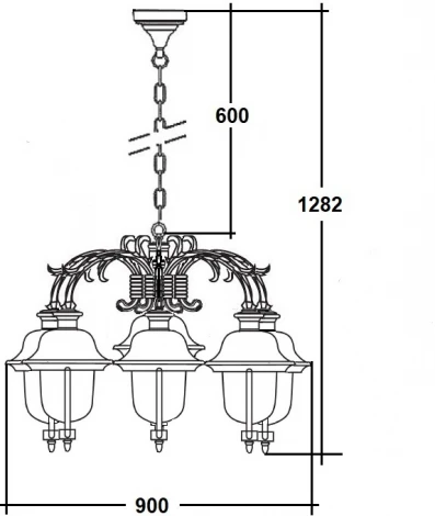 Уличный светильник подвесной Oasis Light MADRID-COOPER 84370c/6/16 Bl (220V, на цепи, фонарь, IP44)