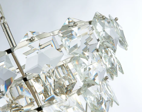 Подвесная люстра каскадная Simple Story 1098 1098-9PL (220V, хрусталь, на цепи)