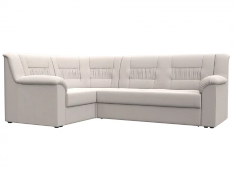 Диван угловой Карелия левый угол (ДСП,ЛДСП/Пластик/Замша/Бежевый) Лига Диванов 128142L