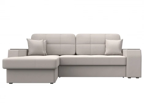 Диван угловой Брюссель левый угол (ДСП,ЛДСП/Пластик/Замша/Бежевый) Лига Диванов 128082L